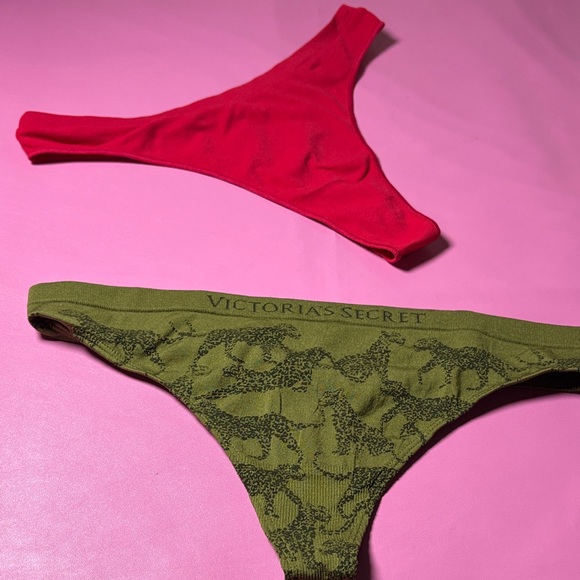 Victoria's Secret Olive and Red Lace Panties Trio - Picture 2 of 6